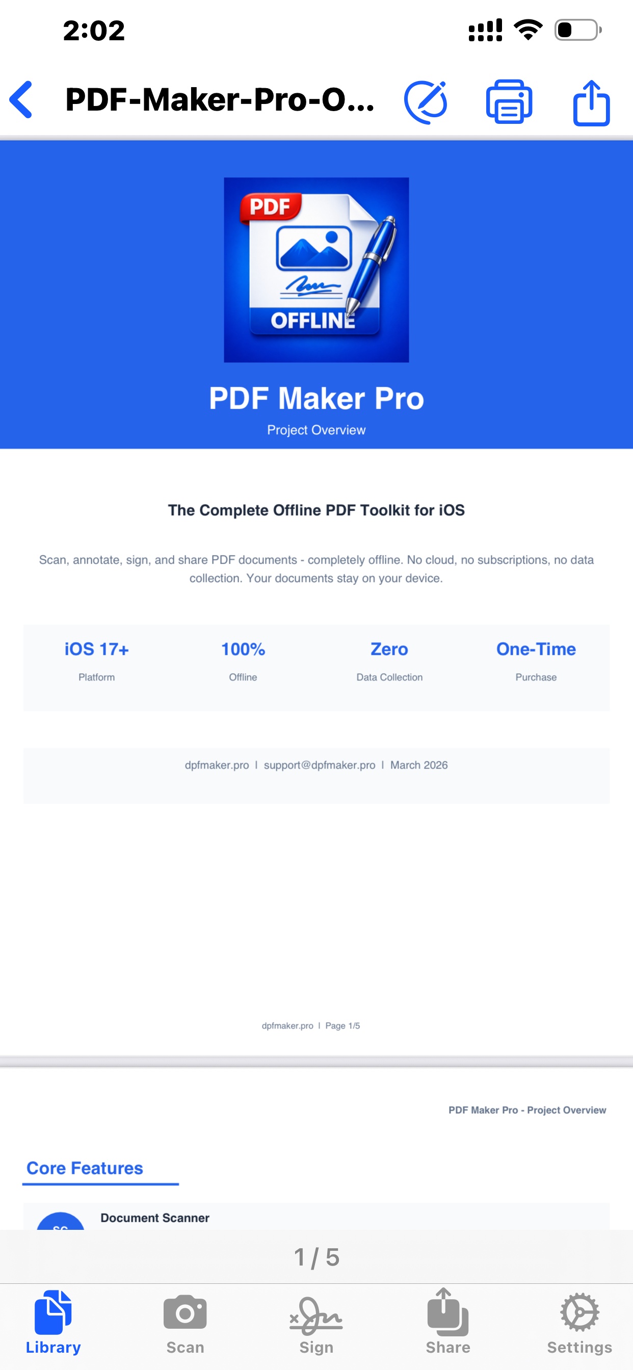 PDF Viewer showing full document reading
